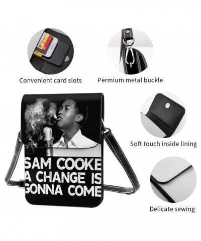 Sam Music Cooke Singer Vintage Small Crossbody Cell Phone Purse Mini Handbag With Adjustable Strap For Women Girls $15.40 Cro...