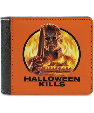 Printed Pattern Wallet Unisex Halloween Michael Myerss Flip Wallet Mens Wallet Wallets Mens Wallets for Men Slim Bifold Walle...