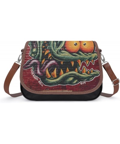 Printed Shoulder Crossbody Bag Leather Hobo Bags Medium Ladies Top Handles Satchels Oil Painting Color Block Color9 $24.00 Ho...