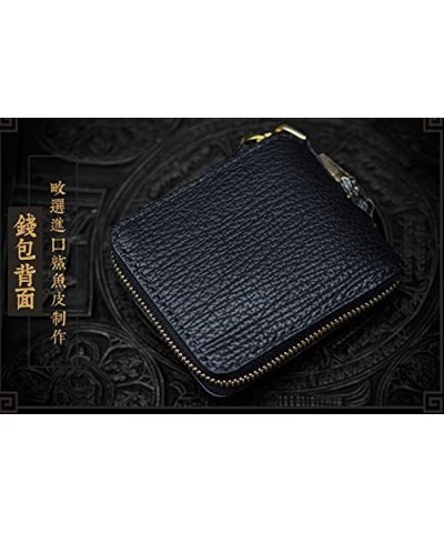 First Shark skin Zip Around Wallet Zipper Clutch Purse Coin Card Slots Collection wallet for men and women (B) B $111.64 Wallets