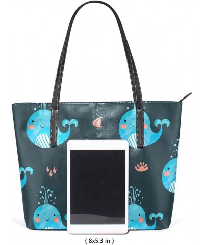 Handbags for Women Tote Bags with 11.08"(L) x 3.54"(W) x 11.02"(W) - Whale King Color 3 $25.79 Totes