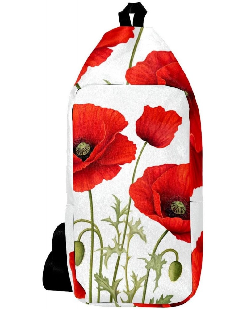 Crossbody Bags for Women,Crossbody Bag Men,Small Sling Bag,Plant Red Flower,Crossbody Purse $13.10 Crossbody Bags