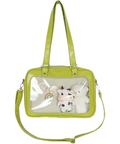 bag cute casual transparent shoulder pain bag bag hand-held shoulder bag Green $18.75 Shoulder Bags