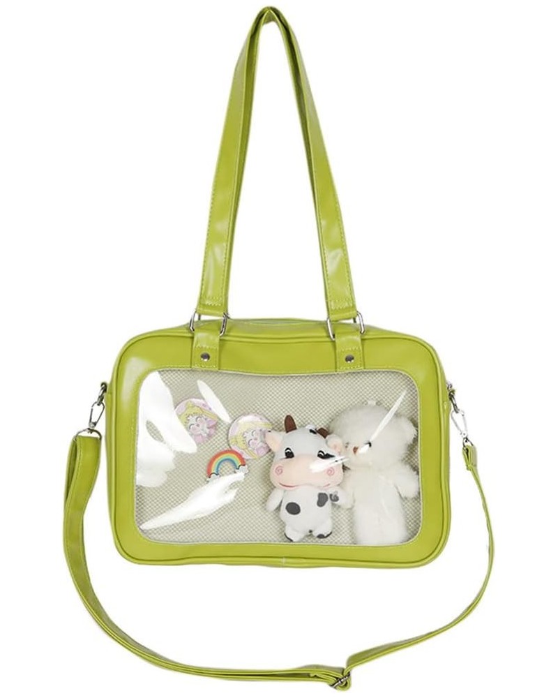 bag cute casual transparent shoulder pain bag bag hand-held shoulder bag Green $18.75 Shoulder Bags