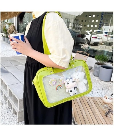 bag cute casual transparent shoulder pain bag bag hand-held shoulder bag Green $18.75 Shoulder Bags