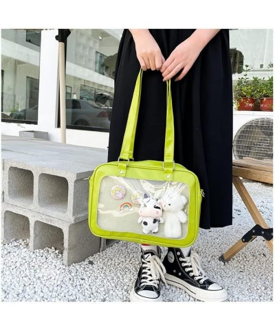 bag cute casual transparent shoulder pain bag bag hand-held shoulder bag Green $18.75 Shoulder Bags