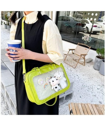 bag cute casual transparent shoulder pain bag bag hand-held shoulder bag Green $18.75 Shoulder Bags