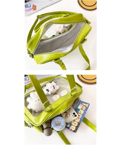 bag cute casual transparent shoulder pain bag bag hand-held shoulder bag Green $18.75 Shoulder Bags