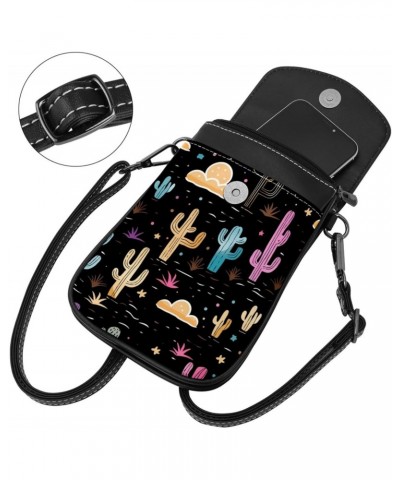 Crossbody Bags for Women,Crossbody Bag Men,Small Sling Bag,Black Background Plant Cactus,Crossbody Purse $14.87 Crossbody Bags