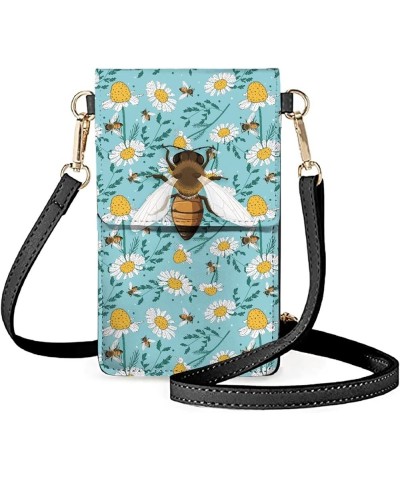 Starry Outer Space Galaxy Small Crossbody Bag Cell Phone Purse Pu Leather Shoulder Bag Bee Daisy $11.01 Crossbody Bags