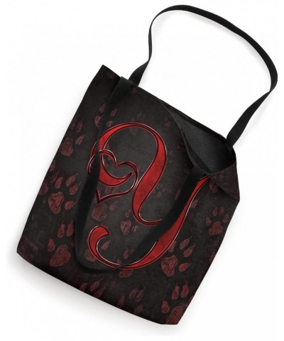 Paw Print Letter Y Red Pet Dog Cat Animal Heart Love Name Tote Bag $8.96 Totes