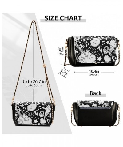 Crossbody Bags for Women Trendy Women's Black Shoulder Bag Small PU Leather Flap Cross Body Bag Handbags Pattern18 $17.21 Cro...