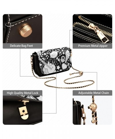 Crossbody Bags for Women Trendy Women's Black Shoulder Bag Small PU Leather Flap Cross Body Bag Handbags Pattern18 $17.21 Cro...