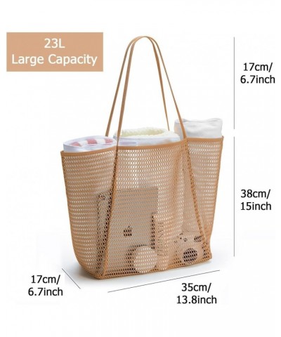 Mesh Beach Tote,Beach Bag For Womens Shoulder Handbag,Foldable 23L Casual Hobo Bag For Beach Picnic Vacation Purple $11.53 Totes