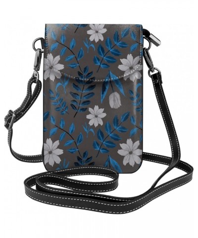 Crossbody Phone Bags for Women Leather Cell Phone Purse Lightweight Cell Phone Wallet Leaves Flower $14.57 Crossbody Bags