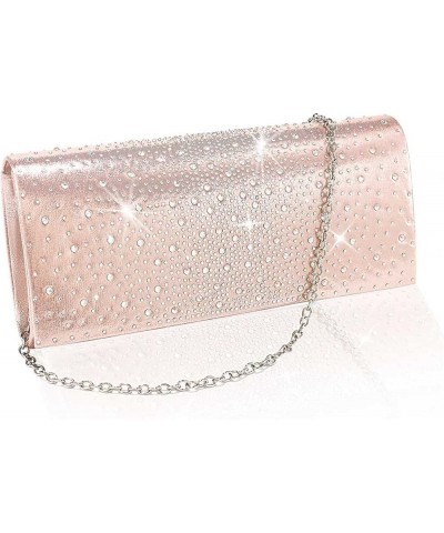 Women Clutch Purse Sparkling Rhinestone Evening Bag Wedding Formal Party Prom Handbag Pink $11.20 Evening Bags