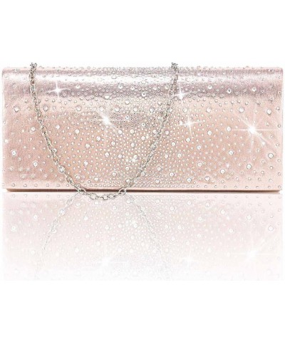 Women Clutch Purse Sparkling Rhinestone Evening Bag Wedding Formal Party Prom Handbag Pink $11.20 Evening Bags