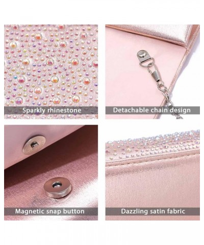 Women Clutch Purse Sparkling Rhinestone Evening Bag Wedding Formal Party Prom Handbag Pink $11.20 Evening Bags