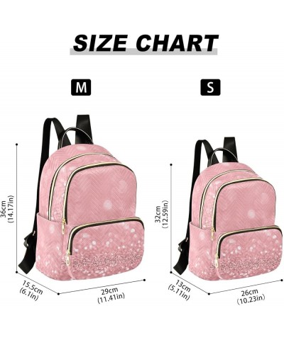 Backpack Purse for Women Pink Shiny Diamonds, Mini Fashion Backpack Bling Glitter Lightweight Casual Daypack Shoulder Bag Tra...