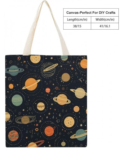 Tote Bag Solar System Pattern Makeup Bags System Universe Planet Tote Bag for Shopping Beach Totebag-1 $12.23 Totes