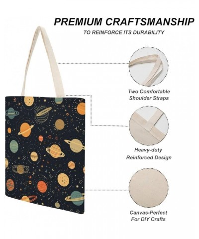 Tote Bag Solar System Pattern Makeup Bags System Universe Planet Tote Bag for Shopping Beach Totebag-1 $12.23 Totes