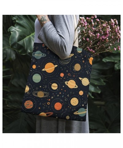 Tote Bag Solar System Pattern Makeup Bags System Universe Planet Tote Bag for Shopping Beach Totebag-1 $12.23 Totes