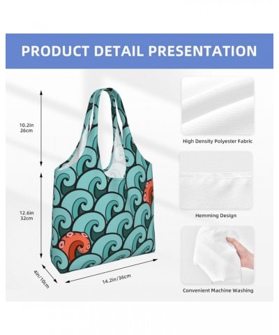 Octopuses Single Shoulder Commuter Canvas Tote Bags For Women And Men Octopuses 6 $9.67 Totes