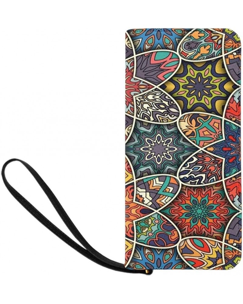 Ethnic Fashion Art Womens Clutch Wallet Large Wristlet Zipper Clutch Large Travel Purse Design 7 $19.99 Clutches