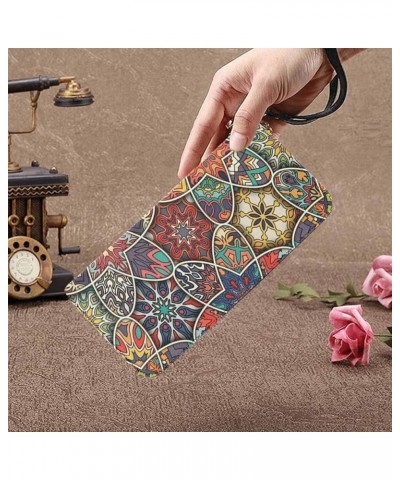 Ethnic Fashion Art Womens Clutch Wallet Large Wristlet Zipper Clutch Large Travel Purse Design 7 $19.99 Clutches