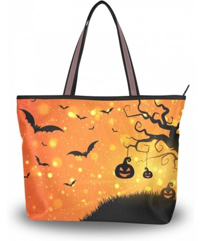 Tote Bag Halloween Bright Night Shoulder Bag Handbag for Women Girls $13.76 Shoulder Bags