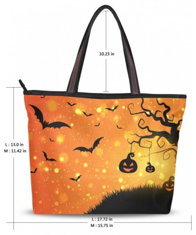 Tote Bag Halloween Bright Night Shoulder Bag Handbag for Women Girls $13.76 Shoulder Bags