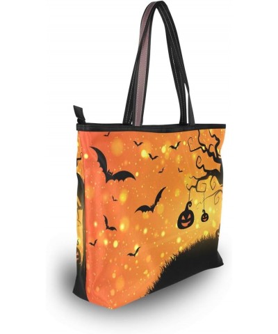 Tote Bag Halloween Bright Night Shoulder Bag Handbag for Women Girls $13.76 Shoulder Bags