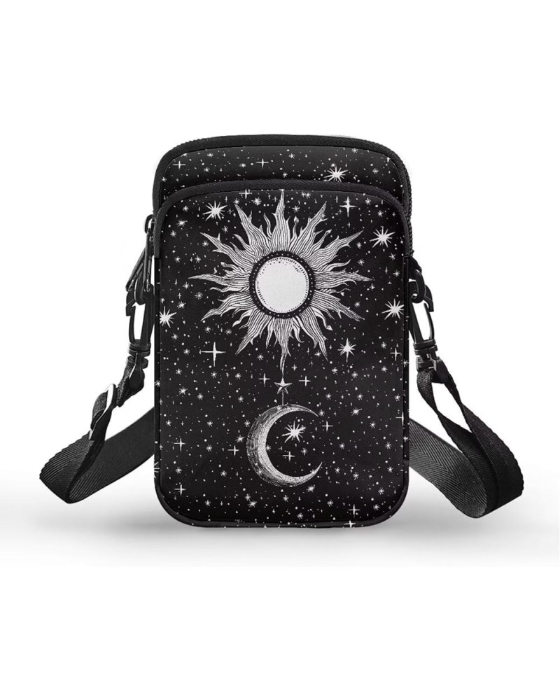 Small Crossbody Bags for Women Zipper Cell Phone Bag with Strap Sun Moon $9.46 Crossbody Bags