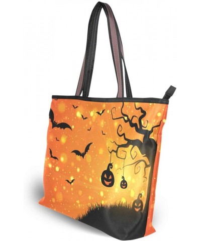 Tote Bag Halloween Bright Night Shoulder Bag Handbag for Women Girls $13.76 Shoulder Bags