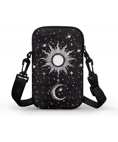 Small Crossbody Bags for Women Zipper Cell Phone Bag with Strap Sun Moon $9.46 Crossbody Bags