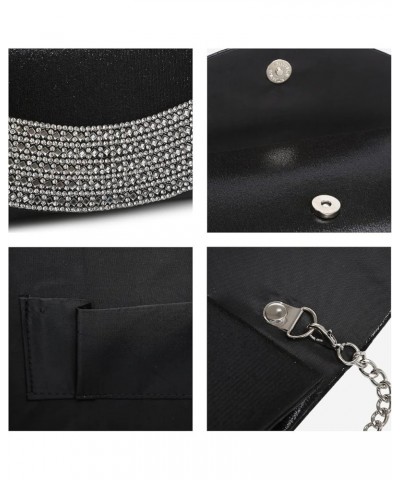 Womens Clutch Purses Rhinestone Evening Bags Formal Wedding Party Purse Prom Handbags 1-glitter Black $9.89 Evening Bags