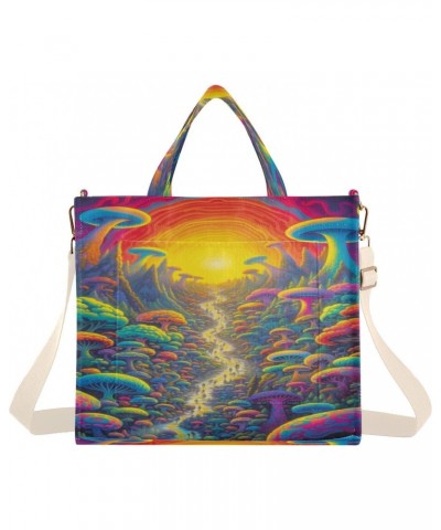 Women's Tote Handbags Tote Shoulder Bag Psychedelic Landscape Big Capacity Handbag for College Work Travel Business,S $16.51 ...