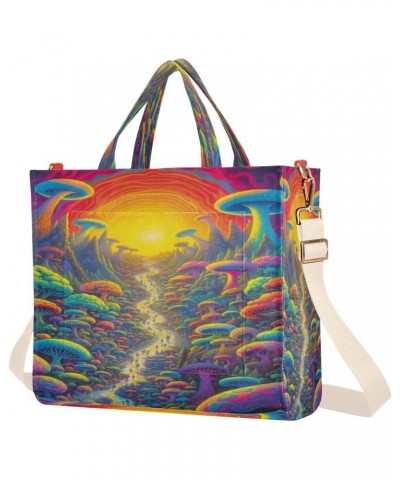 Women's Tote Handbags Tote Shoulder Bag Psychedelic Landscape Big Capacity Handbag for College Work Travel Business,S $16.51 ...