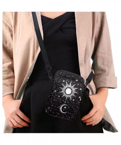 Small Crossbody Bags for Women Zipper Cell Phone Bag with Strap Sun Moon $9.46 Crossbody Bags