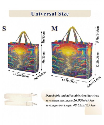 Women's Tote Handbags Tote Shoulder Bag Psychedelic Landscape Big Capacity Handbag for College Work Travel Business,S $16.51 ...