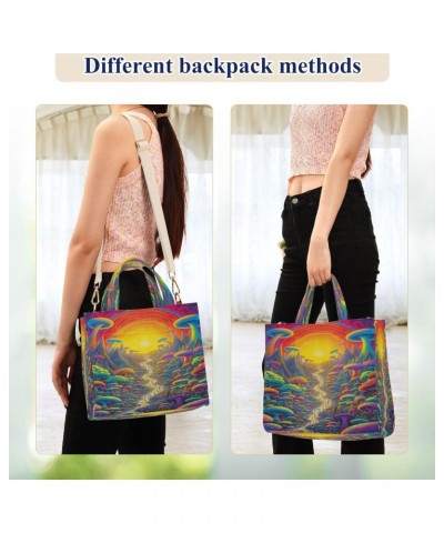 Women's Tote Handbags Tote Shoulder Bag Psychedelic Landscape Big Capacity Handbag for College Work Travel Business,S $16.51 ...