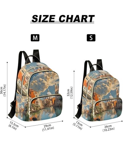 Canal with Buildings Ladies Fashion Backpack, Casual Daypack Backpacks, Purse Backpack for Women, S Buildings and Houses in W...