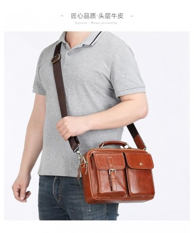 Genuine Leather Messenger Bag for Men Shoulder Bag Crossbody Purse for Work Business Sling Bag Lt Coffee $57.54 Totes