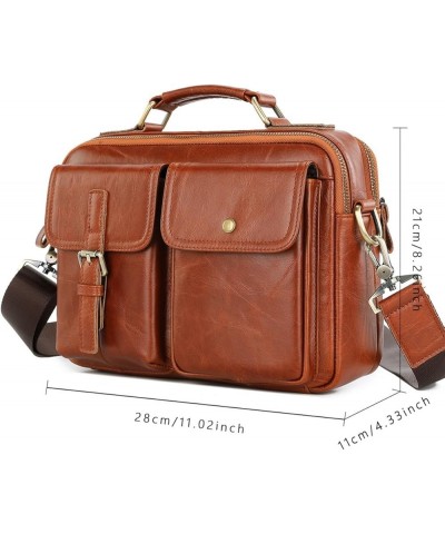 Genuine Leather Messenger Bag for Men Shoulder Bag Crossbody Purse for Work Business Sling Bag Lt Coffee $57.54 Totes