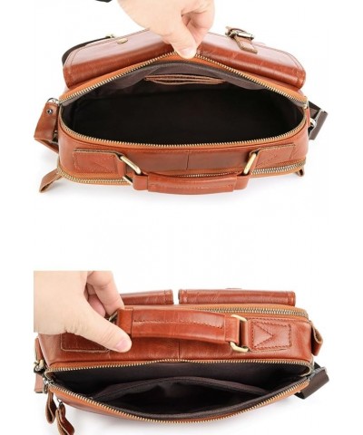 Genuine Leather Messenger Bag for Men Shoulder Bag Crossbody Purse for Work Business Sling Bag Lt Coffee $57.54 Totes