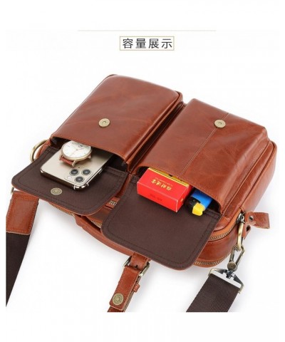 Genuine Leather Messenger Bag for Men Shoulder Bag Crossbody Purse for Work Business Sling Bag Lt Coffee $57.54 Totes