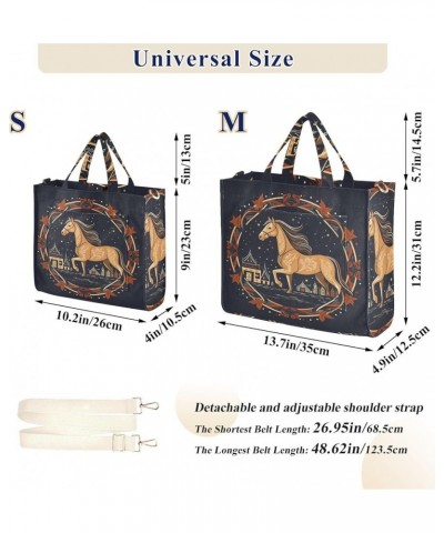 Horse Minimalist Illustrations Women's Tote Handbags Top Handle Satchel Shoulder Bag Crossbody Bag S $14.85 Totes