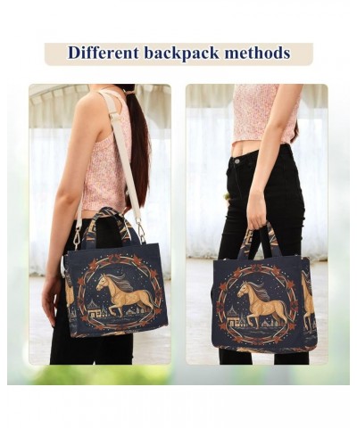 Horse Minimalist Illustrations Women's Tote Handbags Top Handle Satchel Shoulder Bag Crossbody Bag S $14.85 Totes