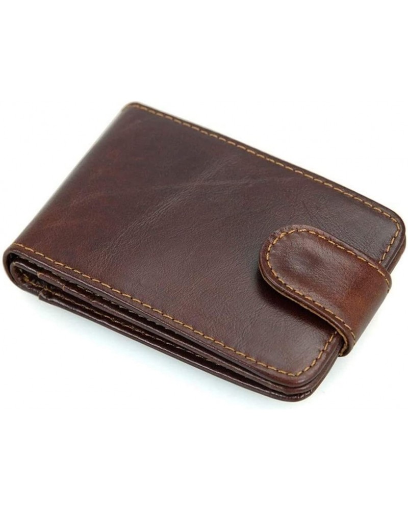 Stylish Bifold Short Wallet Blocking Vintage Cowhide Leather Minimalist Wallet 12 Credit Cards Holder $36.27 Wallets