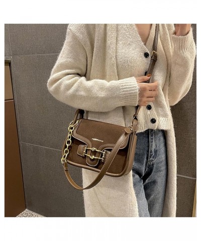 Women's Shoulder Crossbody Bags Retro One Shoulder Bag Small Cross Body Purse Shoulder Bag Leather Handbags Coffee $16.36 Sho...